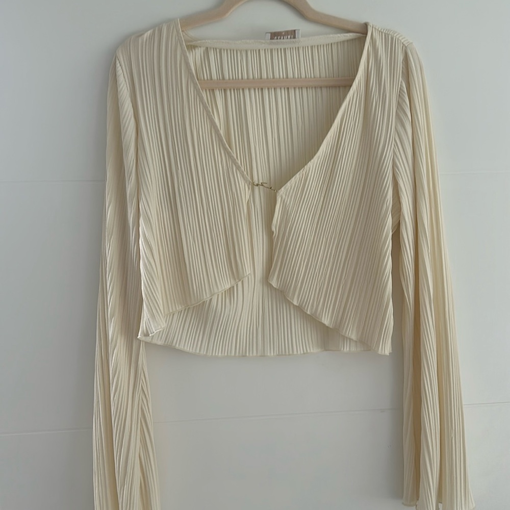 Meshki crop top with gold detail